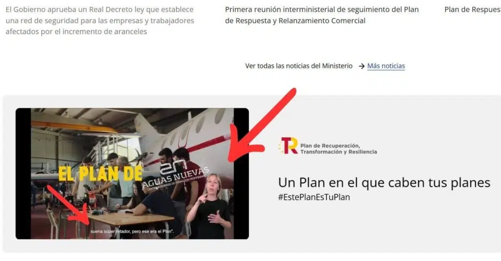 web accesible con vídeo con lenguaje de signos y subtítulos